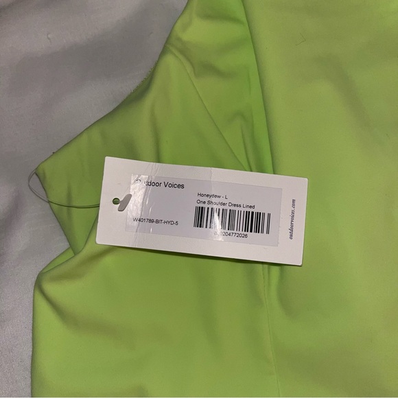 NWT Outdoor Voices One Shoulder Dress Lined Honeydew - Picture 4 of 4